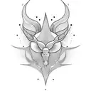 sol con cara de craneo tattoo design idea