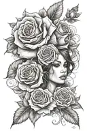 Something that would go well paired with a rose and chicano girl that's further up on my arm  tattoo design idea