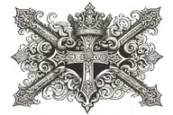 cross with a crown tattoo design idea