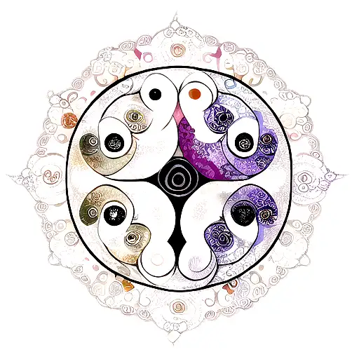 tatuagem yin yang preenchida com mandala tattoo design idea