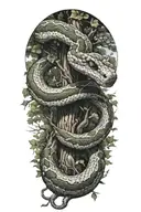 snake wrapped around a full oak tree  tattoo design idea