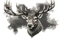 stag head tattoo design idea