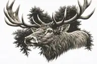 stag head tattoo design idea