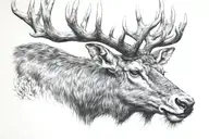 stag head front view tattoo design idea