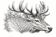 stag head front view tattoo design idea