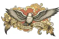 the name Jermaine Thomas with clouds and whit doves tattoo design idea