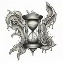 A shattered hourglass dripping with tears tattoo design idea