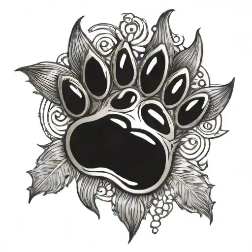 wolf paw print locket   tattoo design idea