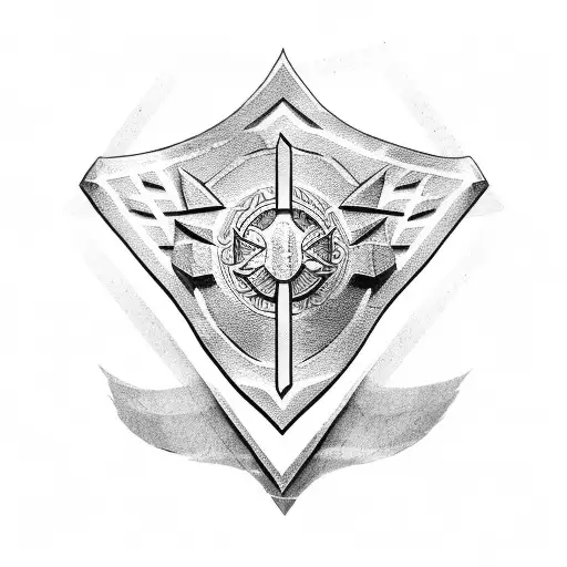 Israel warrior with a shield in a sketch style tattoo design idea