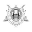 Israel warrior with a shield in a sketch style tattoo design idea