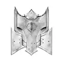 Israel warrior with a shield in a sketch style tattoo design idea