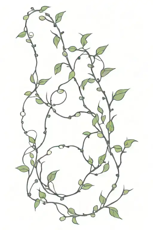 rosary made of vines tattoo design idea