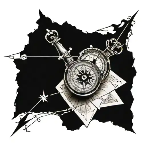 sic parvis magna and compass tattoo design idea