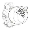 bumble bee blowing a bubble with bubble gum tattoo design idea