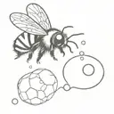 bumble bee blowing a bubble with bubble gum tattoo design idea