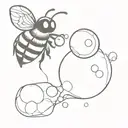 bumble bee blowing a bubble with bubble gum tattoo design idea