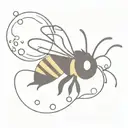 bumble bee blowing a bubble with bubble gum tattoo design idea