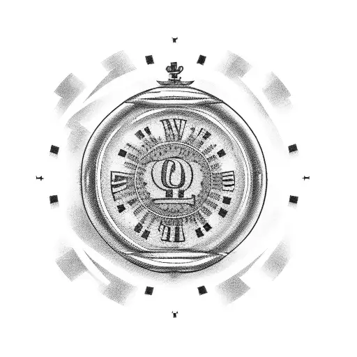 A blackwork tattoo of Uncle Scrooge holding a roulette wheel with the words 'Master of Luck' tattoo design idea