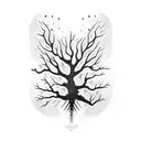 upside down tree scales hands eye fire tattoo design idea