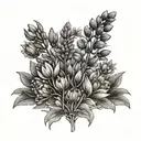 A delicate and intricate design featuring lupines, asters, and buttercups blooming together in a harmonious composition tattoo design idea