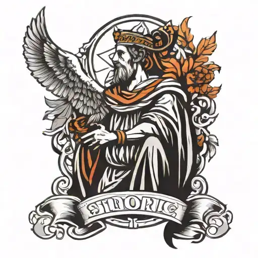 stoic virtues - wisdom, courage, justice, temperance tattoo design idea