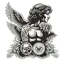 stoic virtues - wisdom, courage, justice, temperance tattoo design idea