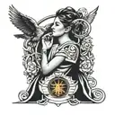 stoic virtues - wisdom, courage, justice, temperance tattoo design idea