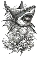 shark jumping tattoo design idea