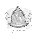 map of colombia with a tipical colombian hat tattoo design idea