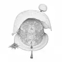 map of colombia with a tipical colombian hat tattoo design idea