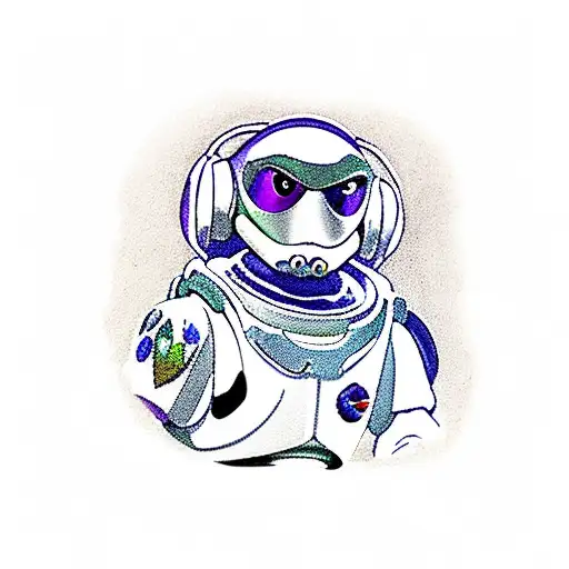 Buzzlightyear running a marathon holding an iphone tattoo design idea