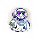 Buzzlightyear running a marathon holding an iphone tattoo design idea