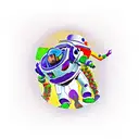 Buzzlightyear running a marathon holding an iphone tattoo design idea