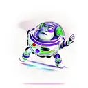 Buzzlightyear running a marathon holding an iphone tattoo design idea