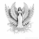 Guardian angel with wings spread wide tattoo design idea