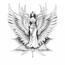 Guardian angel with wings spread wide tattoo design idea