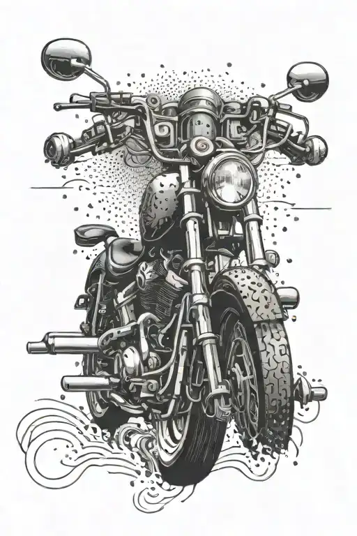 calavers y motos chopper 1995  tattoo design idea