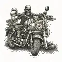 skulls and chopper motorcycles motorcycle chain tattoo design idea
