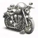 skulls and chopper motorcycles motorcycle chain tattoo design idea