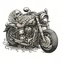 skulls and chopper motorcycles motorcycle chain tattoo design idea