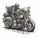 skulls and chopper motorcycles motorcycle chain tattoo design idea