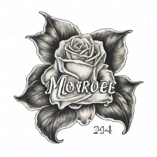 words " Monroe 224 " written tattoo design idea