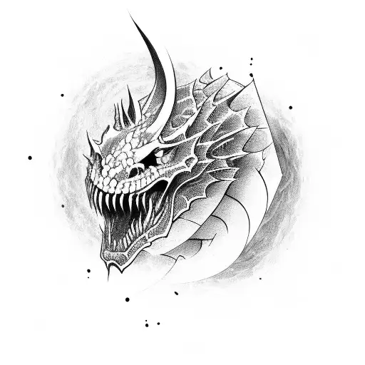 Text is LEGION ,in the area of the text put dragons and guns tattoo design idea