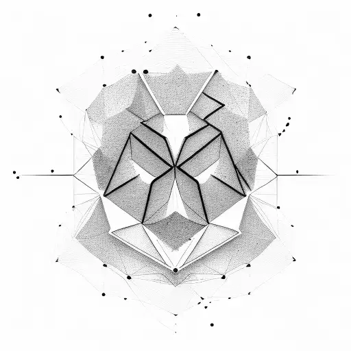 geometrical outline of a 100 usd dollar banknot in which there is the geometrical shapes of the nature tattoo design idea