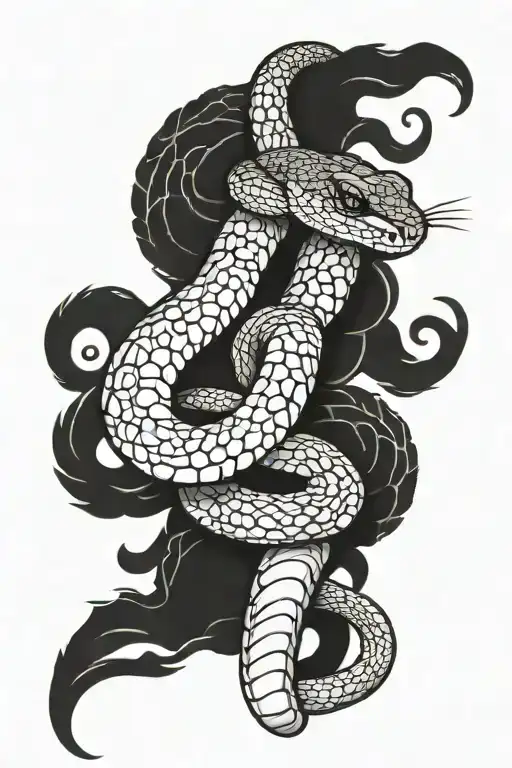 rattlesnake wrapped around leg  tattoo design idea