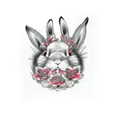 japanese rabbit tattoo design idea
