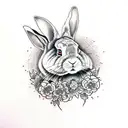japanese rabbit tattoo design idea
