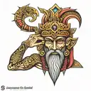 Sumerian god Enki tattoo design idea