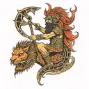 Sumerian god Enki tattoo design idea