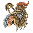 Sumerian god Enki tattoo design idea